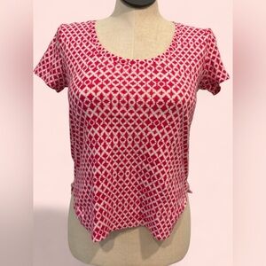 Tommy Bahama Red and White Patterned Top